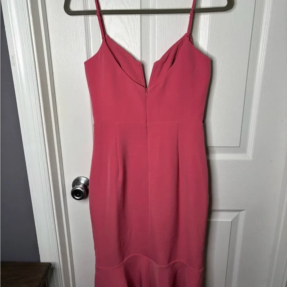 Bardot Pink Ruffle Hem Spaghetti Strap Dress 4